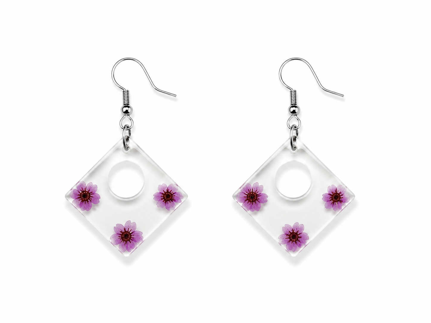 Violet Mercy Resin Earrings