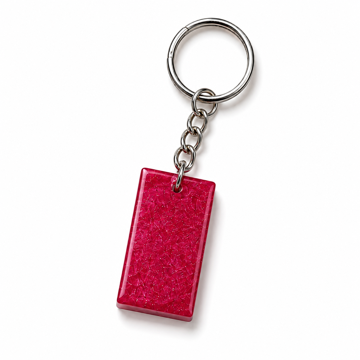 Ruby Resin Rectangle Keychain