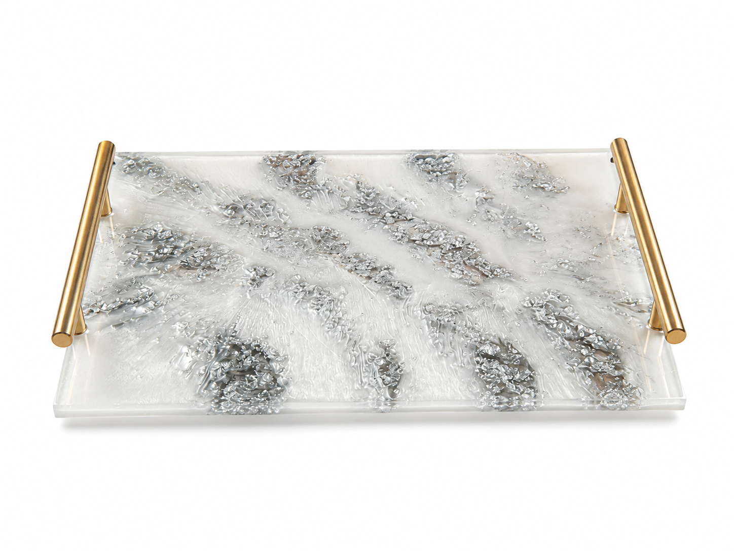 White & Silver Resin Tray