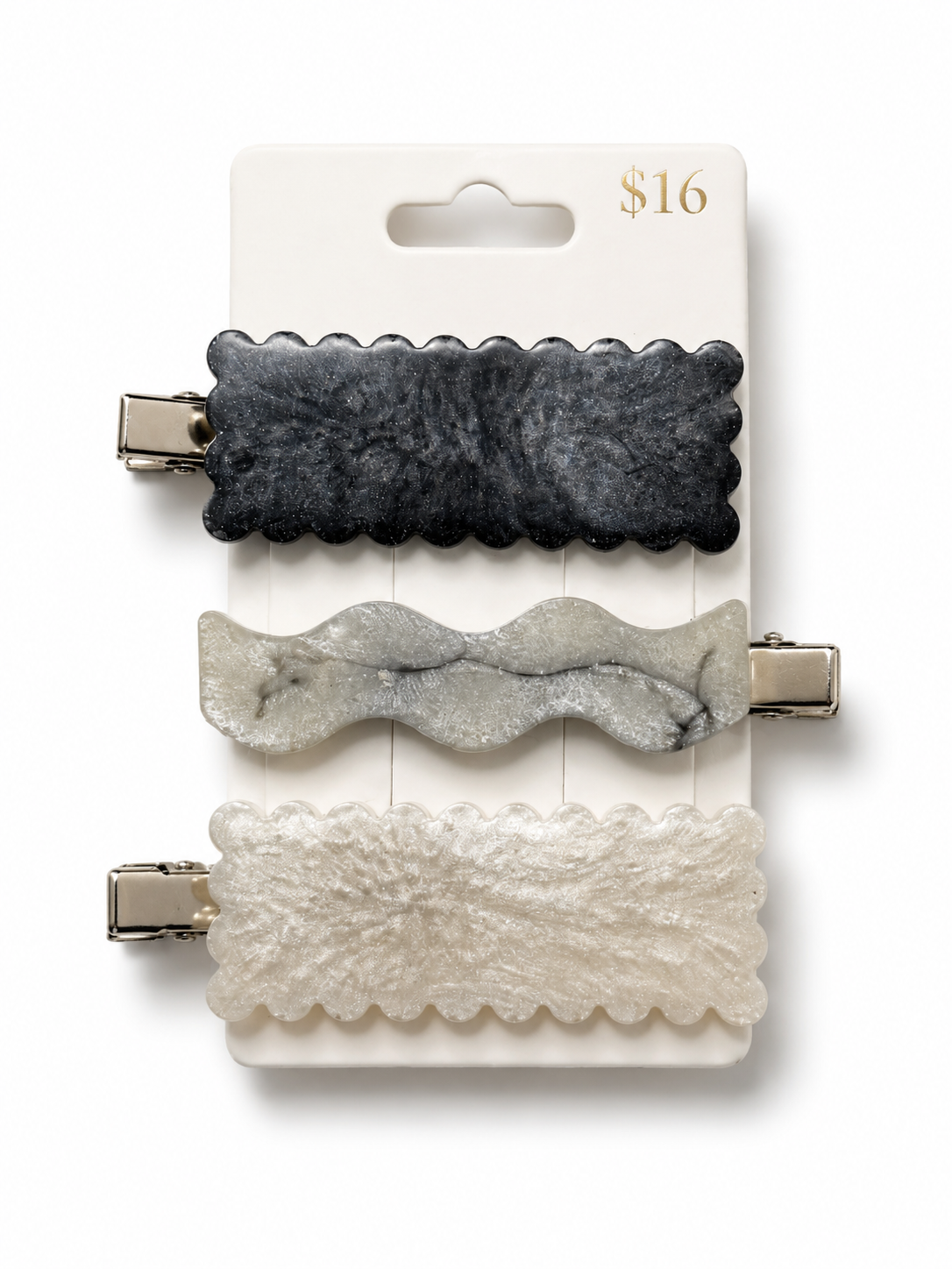 Pearl and Ash Hair Barrettes