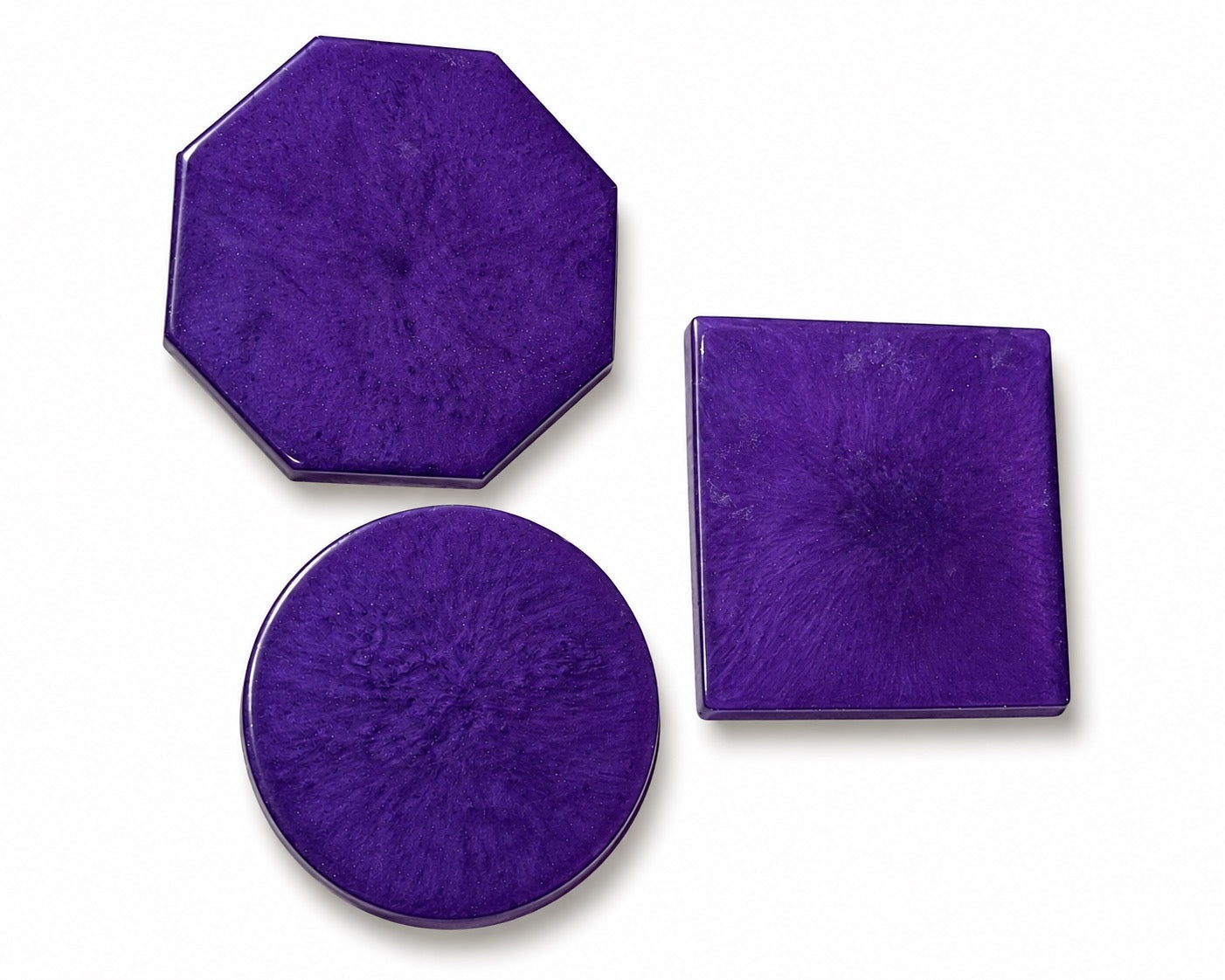 Purple Majesty Resin Coaster Set